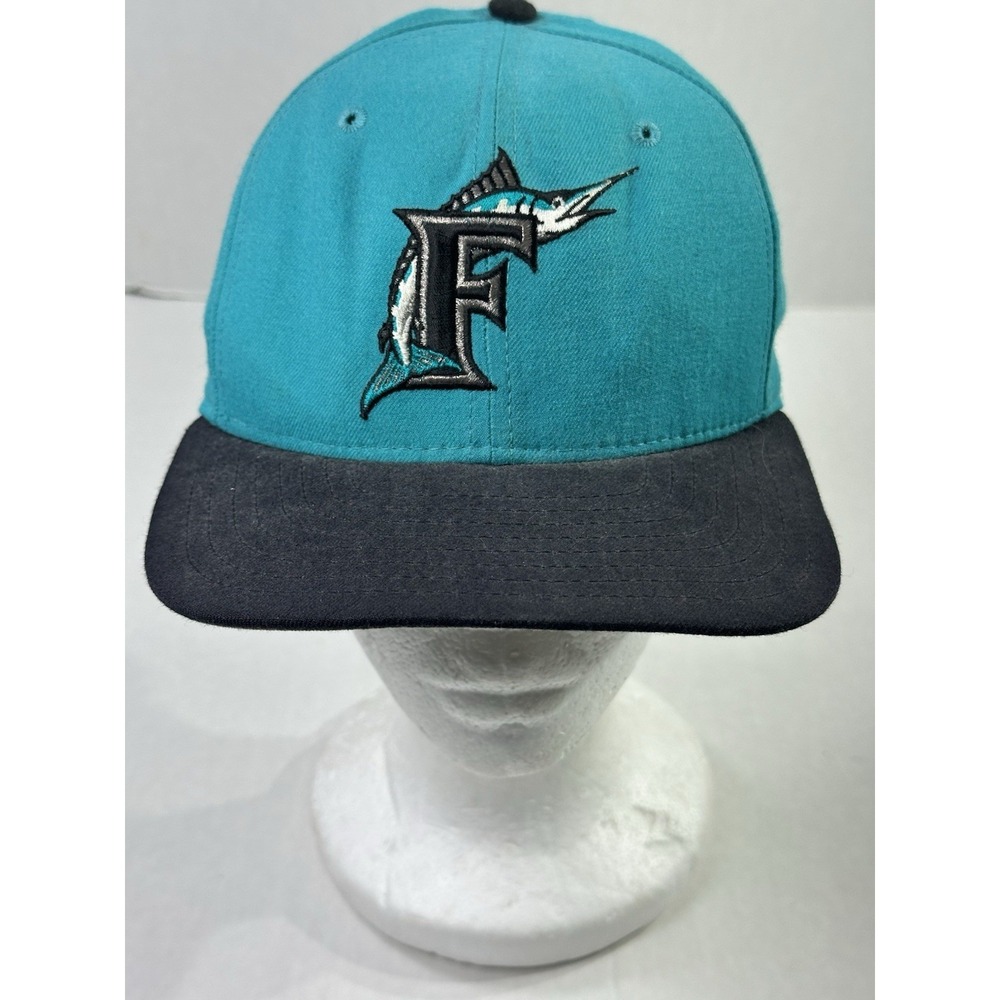 Vintage Florida Marlins Hat New Era Pro Model Snapback Cap MLB 90s Teal Made USA